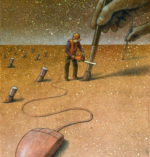 revistaprosaversoearte.com - O sarcasmo e a ironia amarga na crítica social do ilustrador e grafista polonês Pawel Kuczynski