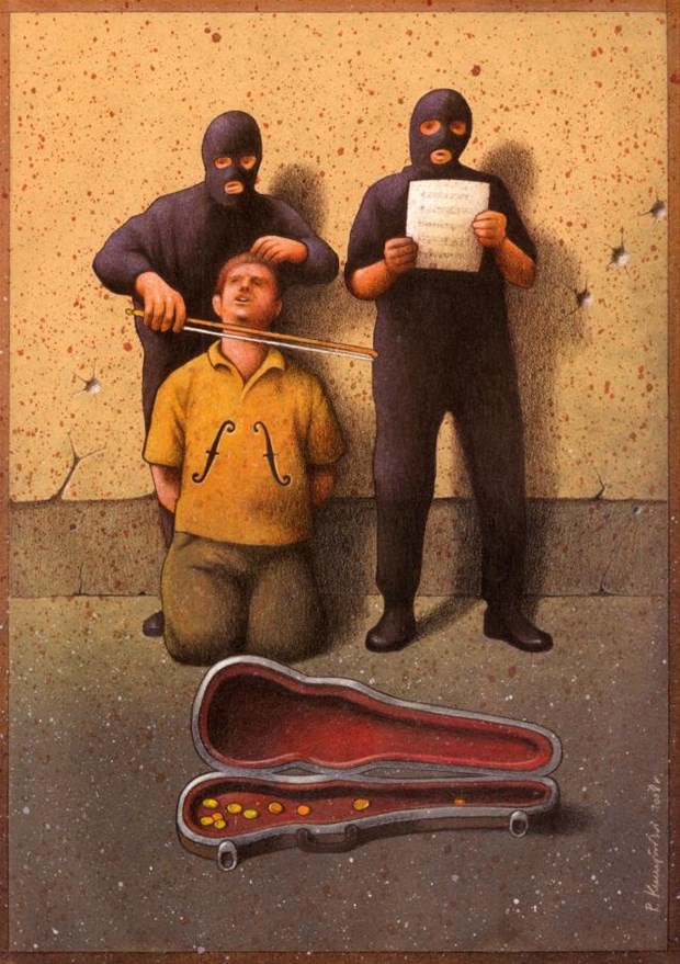 revistaprosaversoearte.com - O sarcasmo e a ironia amarga na crítica social do ilustrador e grafista polonês Pawel Kuczynski