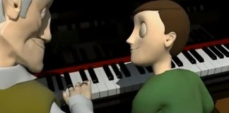 O piano, animação comovente do artista irlandês Aidan Gibbons