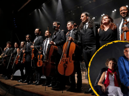 Fotomontagem: Orquestra de Solistas do Rio de Janeiro - foto: @mangolin / Anna Paes e Guinga - foto: @paulorapoport