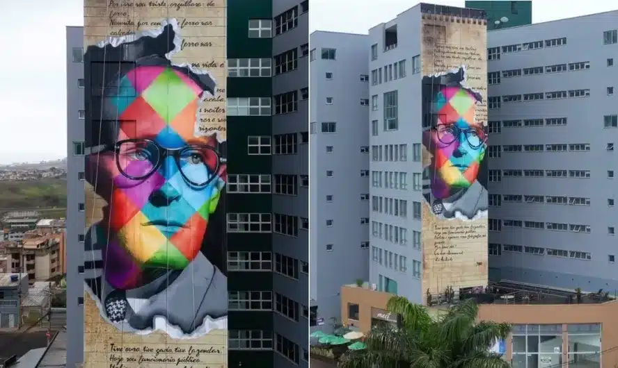 Carlos Drummond de Andrade por Eduardo Kobra